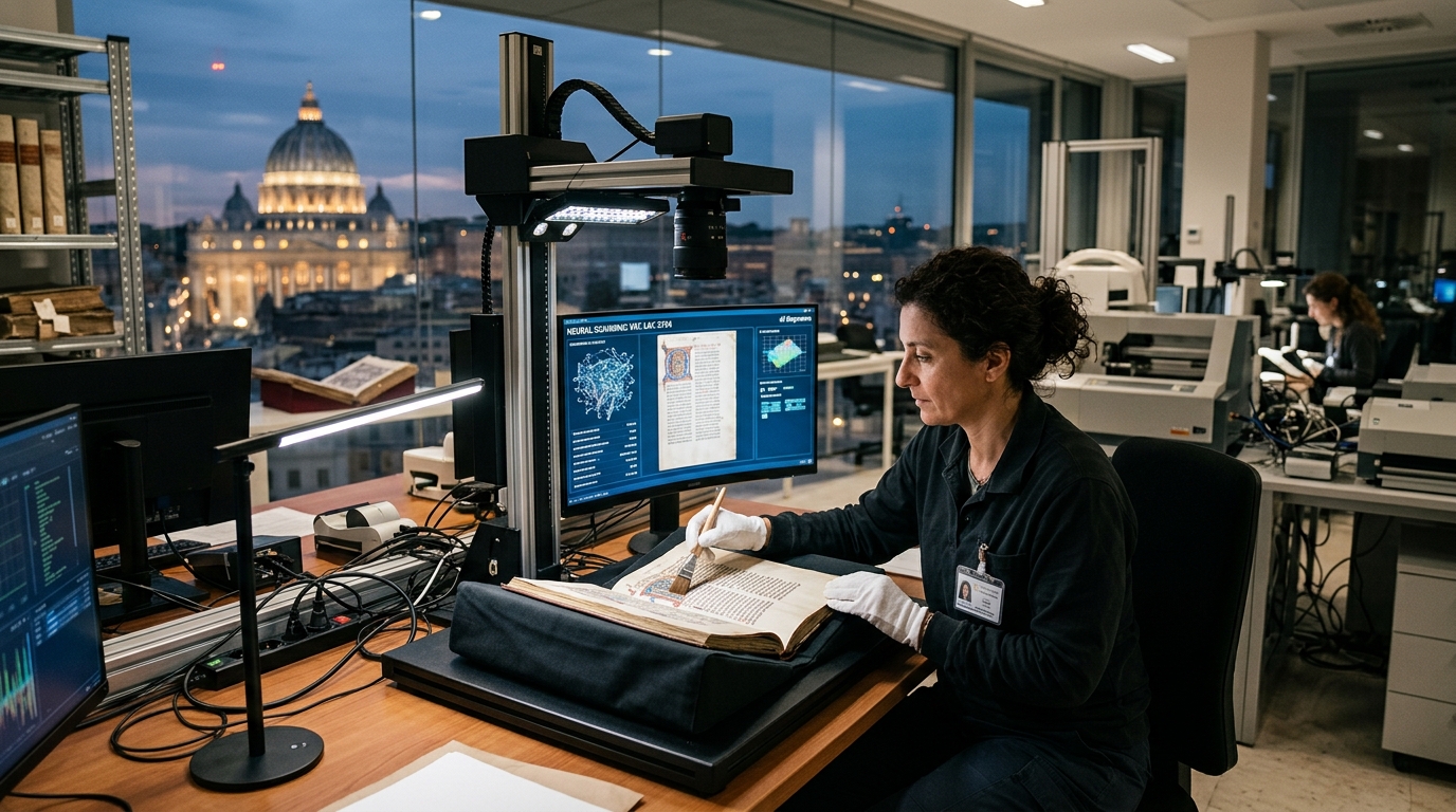 Digitization of ancient Vatican manuscripts using Artificial Intelligence.
