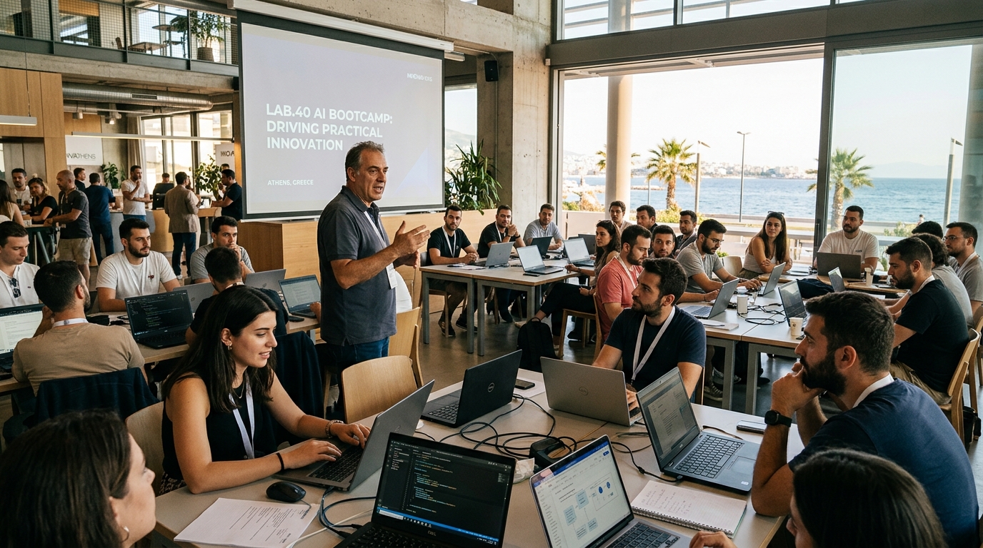 Συμμετέχοντες στο AI Bootcamp του LAB.40 στη Δράμα για την Τεχνητή Νοημοσύνη.