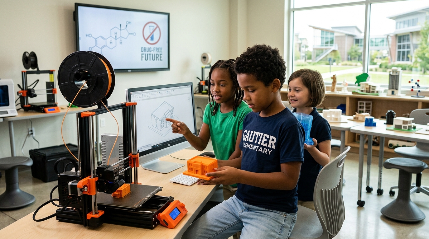 Architects of a Drug-Free Future: How AI and 3D Printing are Reshaping Elementary Education in Gautier