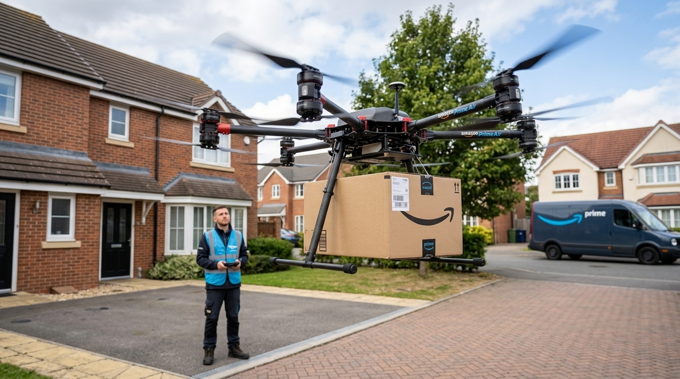 Amazon: Ιστορική πρεμιέρα για τις παραδόσεις με drones στη Βρετανία