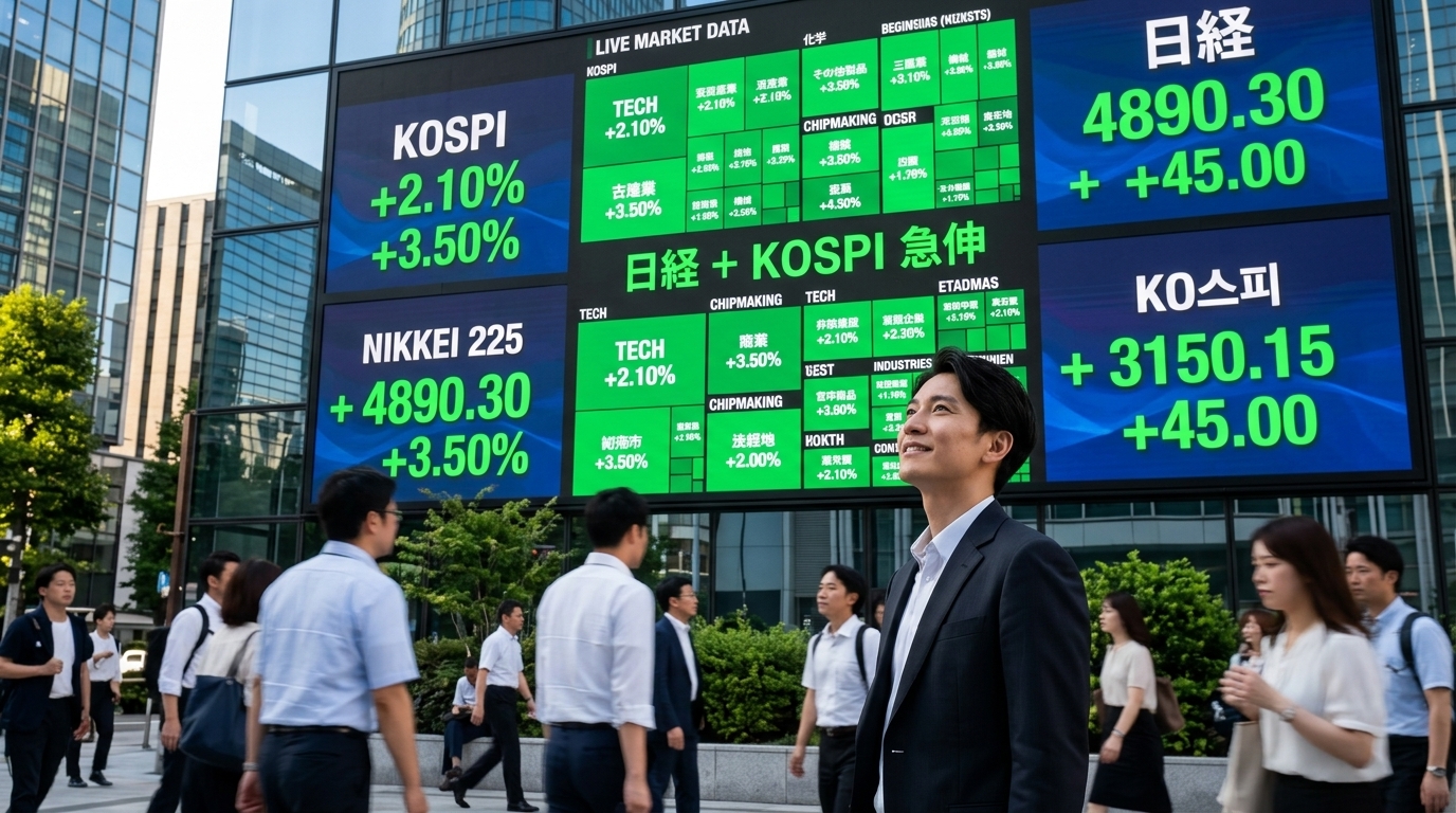 Ιστορικό ράλι σε Nikkei και KOSPI: Η Ασία στην κορυφή λόγω AI και της συμφωνίας ΗΠΑ-Ιράν