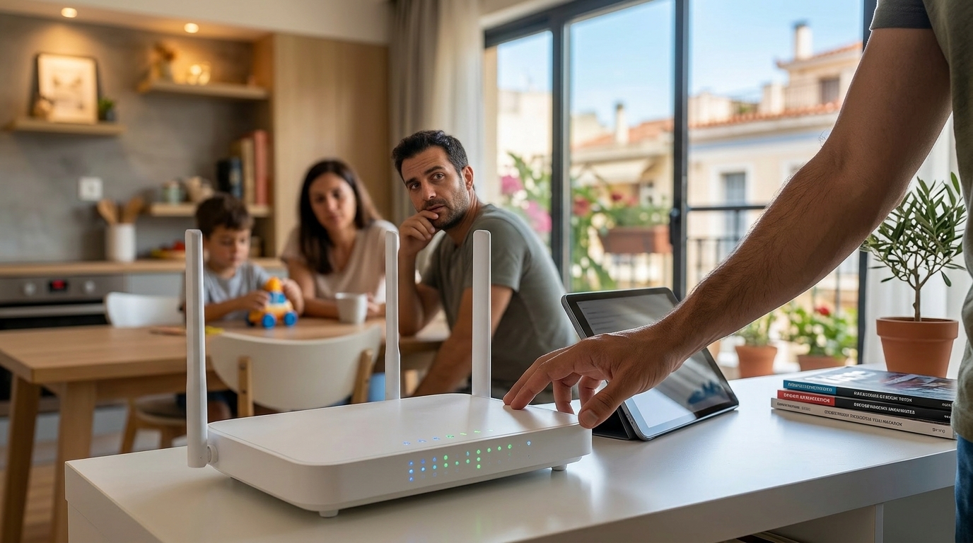 Ψηφιακή απεικόνιση σημάτων Wi-Fi που ανιχνεύουν ανθρώπινη μορφή για βιομετρική παρακολούθηση.