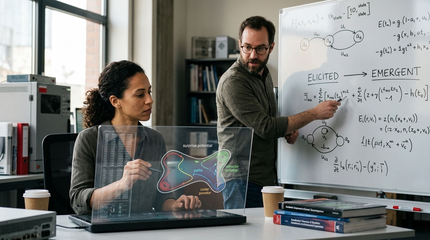 Beyond Imitation: A Free-Energy Perspective on Eliciting vs. Creating AI Capabilities