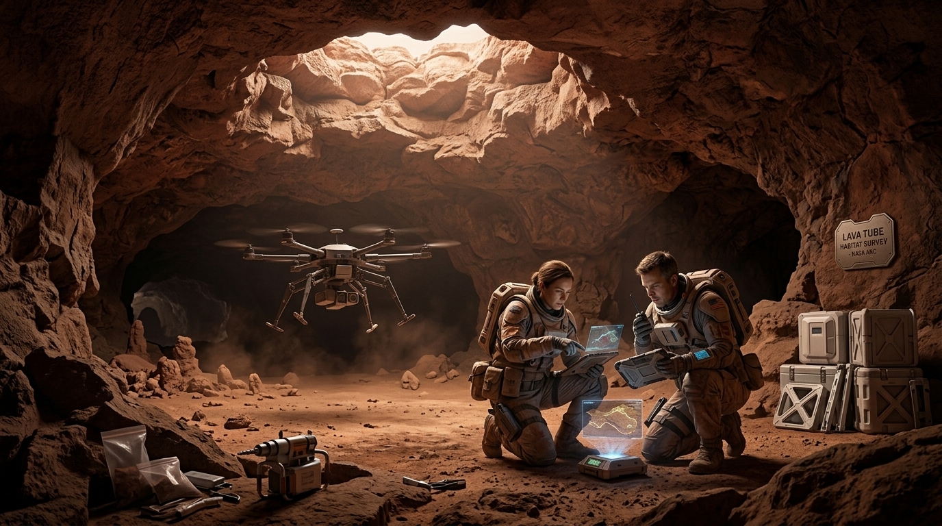 Drones on Mars: NASA Eyes Underground Tunnels for Potential Human Habitats