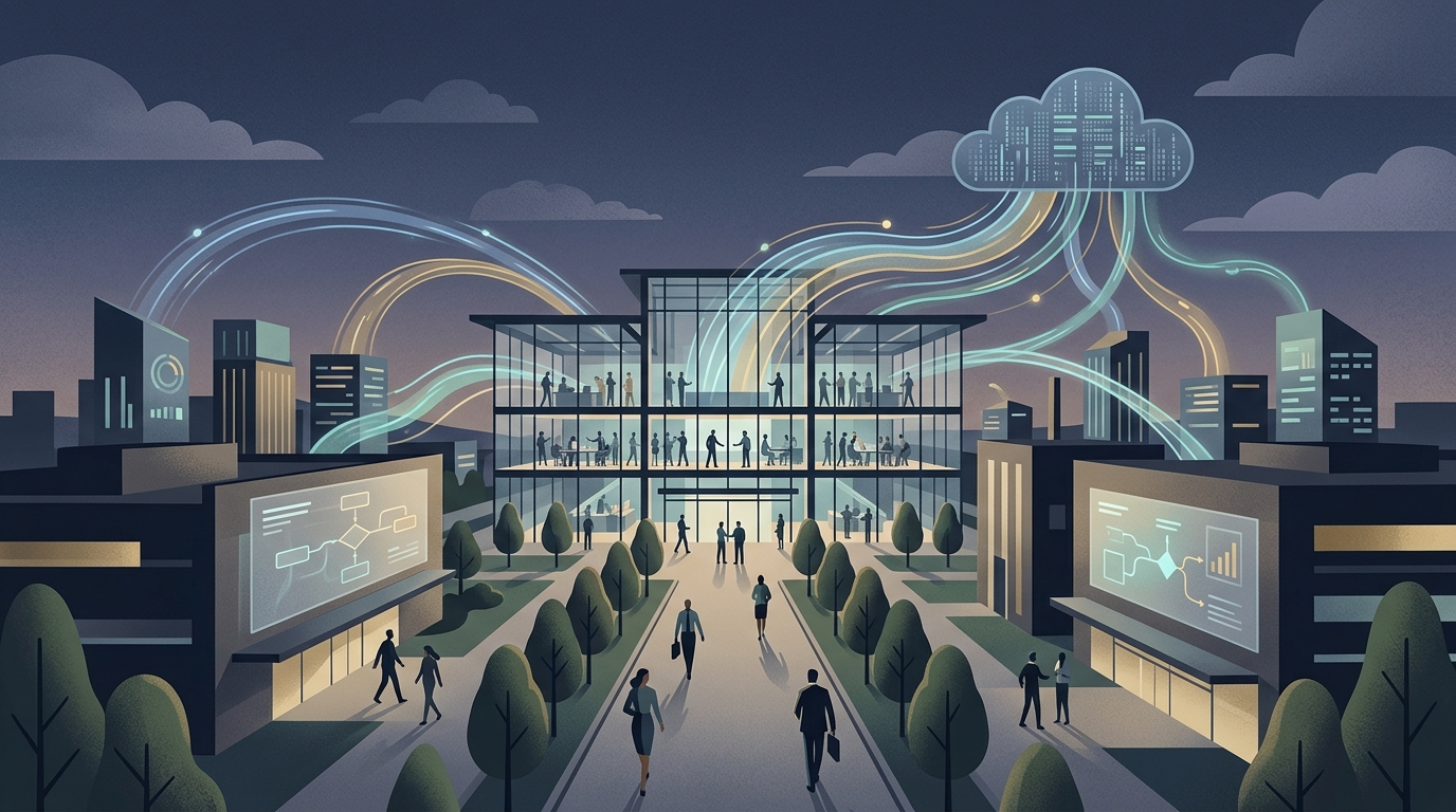 ServiceNow logo on a digital background representing Artificial Intelligence and financial investments.