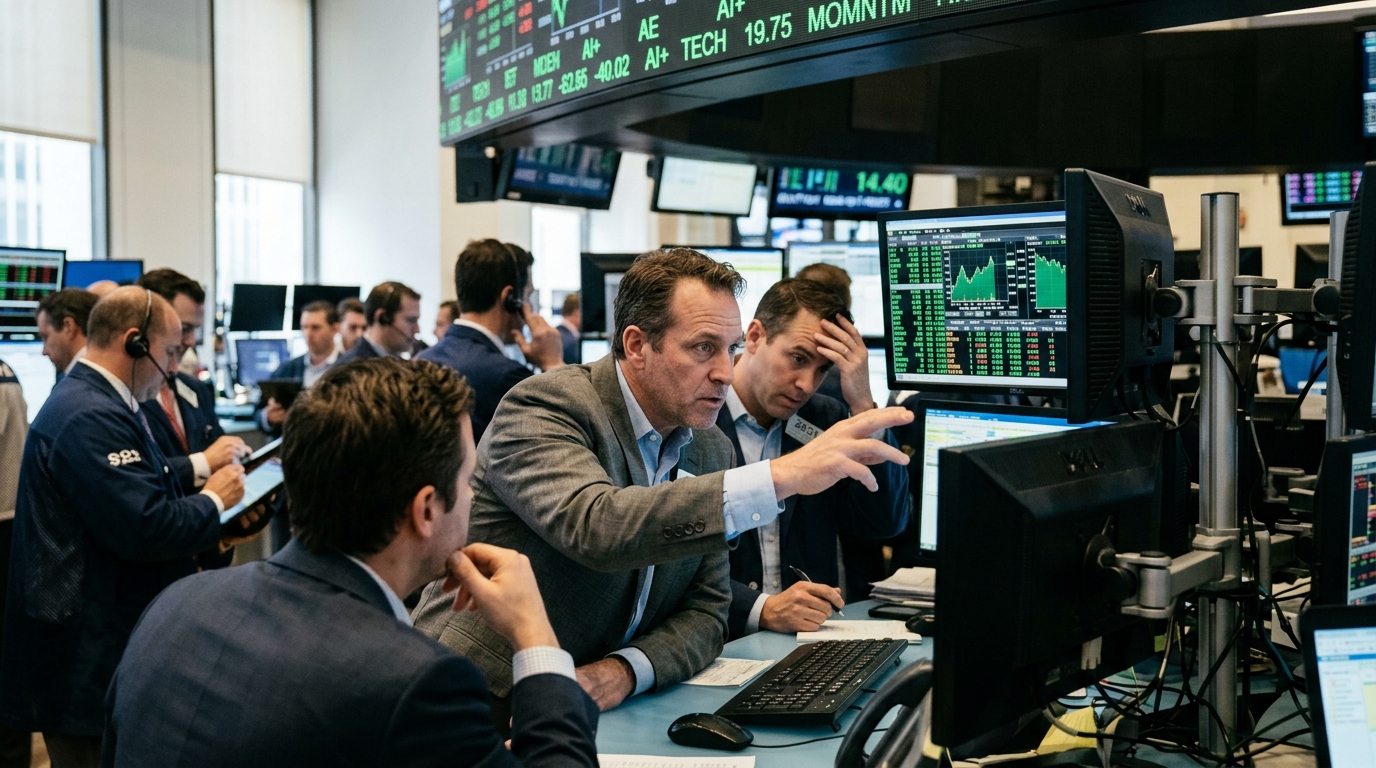 Stock market chart showing the record growth of AI stocks