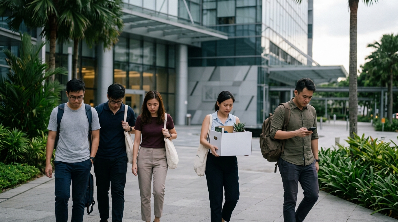 Meta Singapore office building representing global layoffs and AI shift.