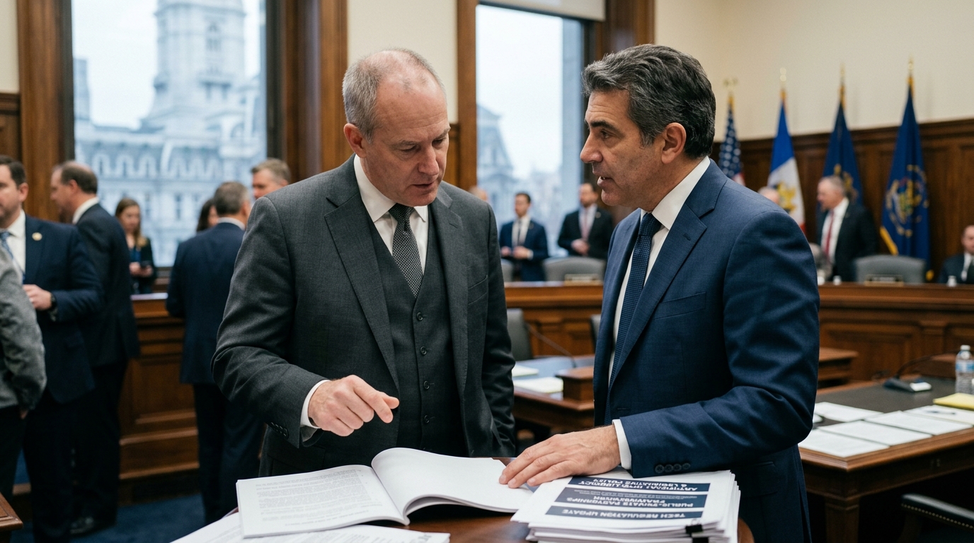 Σύμβολα τεχνολογίας και νομοθεσίας για τη ρύθμιση ΤΝ στη Silicon Valley.