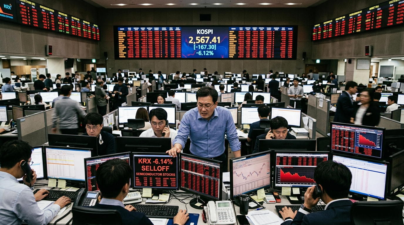 Korean Stocks Slump 6% as Chipmakers Hit by Renewed Selloff