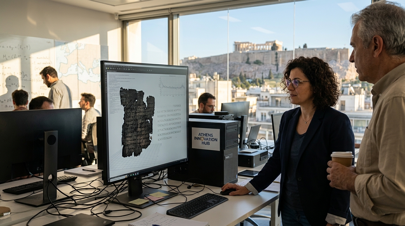 Ψηφιακή ανάλυση απανθρακωμένου παπύρου του Ηρακλείου με χρήση Τεχνητής Νοημοσύνης.