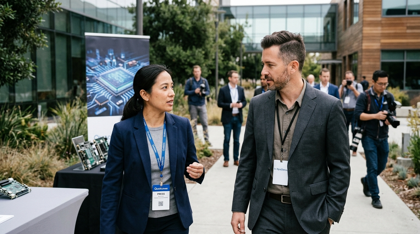 Qualcomm processors in a ByteDance data center for AI infrastructure applications.