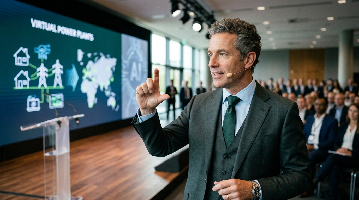 NRG Energy CEO Robert Gaudette discussing AI integration in the energy sector.
