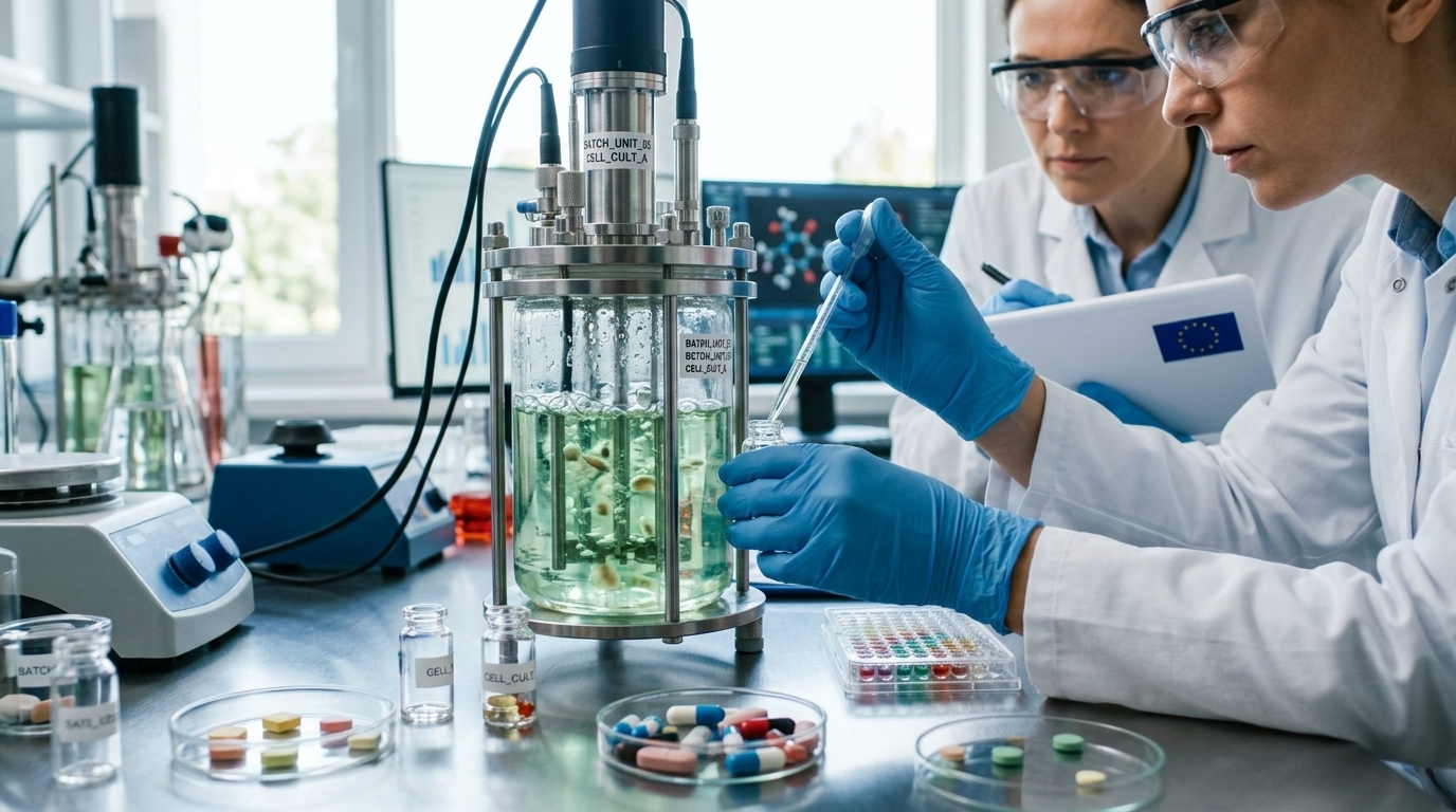 Modern pharmaceutical production facility in Europe representing strategic autonomy.