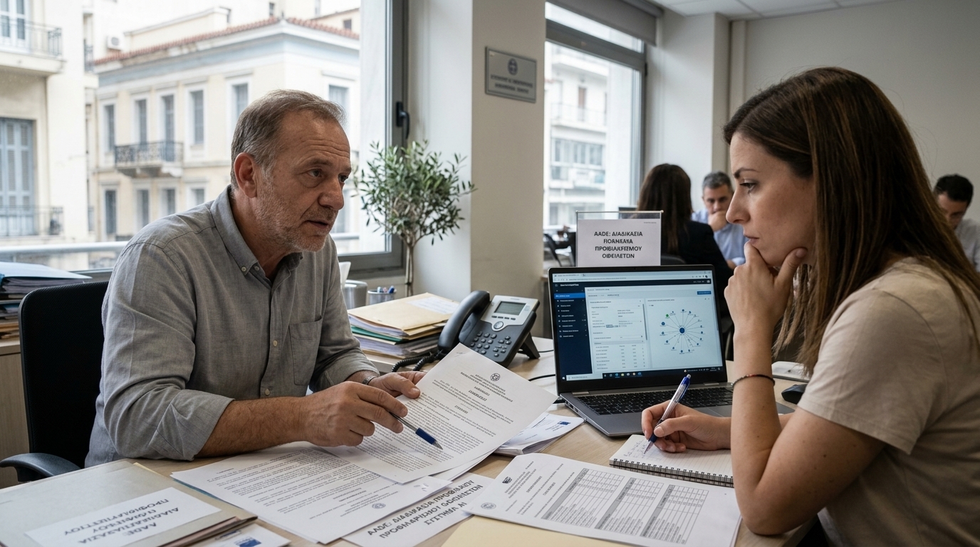 Digital data analysis by AADE using Artificial Intelligence for tax debtor profiling.