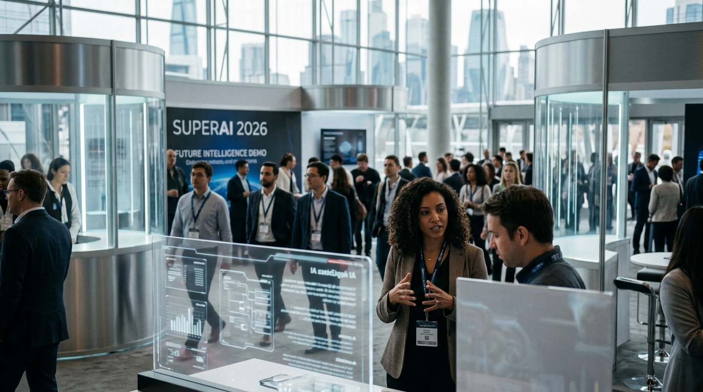 Bain & Company presentation at SuperAI 2026 regarding Artificial Intelligence.