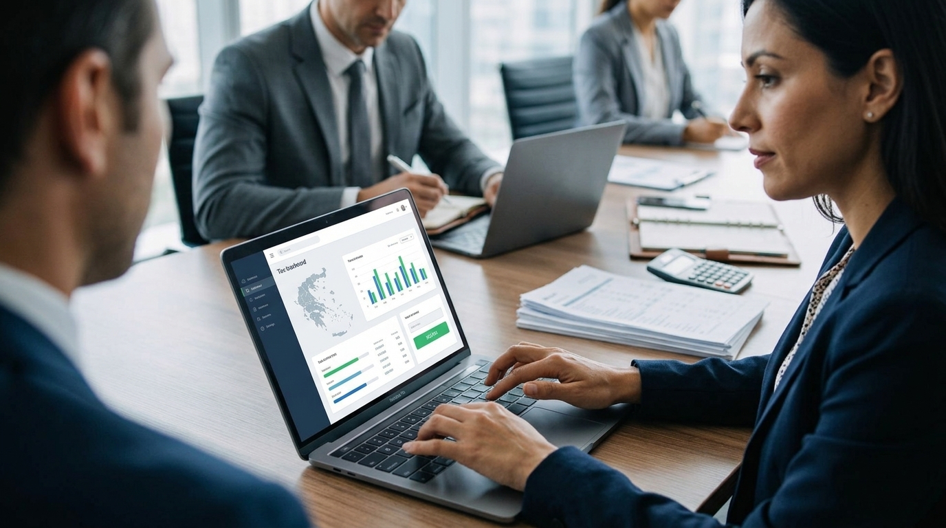 AADE digital platform interface showing tax allocation and transparency.