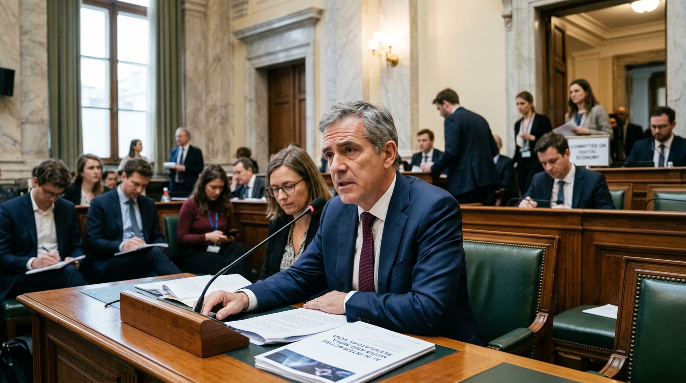 Παίκτης που χρησιμοποιεί τεχνολογία AI παιχνιδιών σε περιβάλλον εικονικής πραγματικότητας.