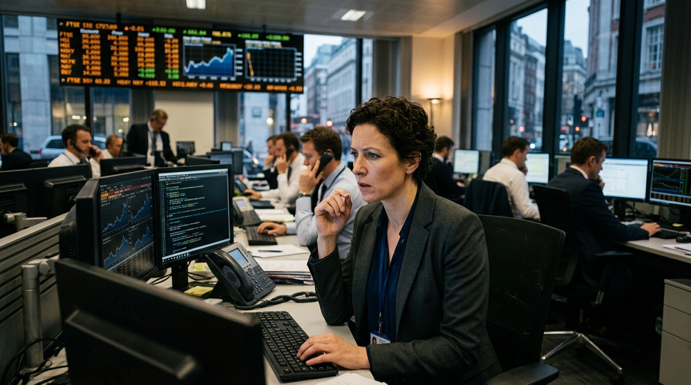 Digital visualization of AI-powered cyberattacks targeting global financial systems.