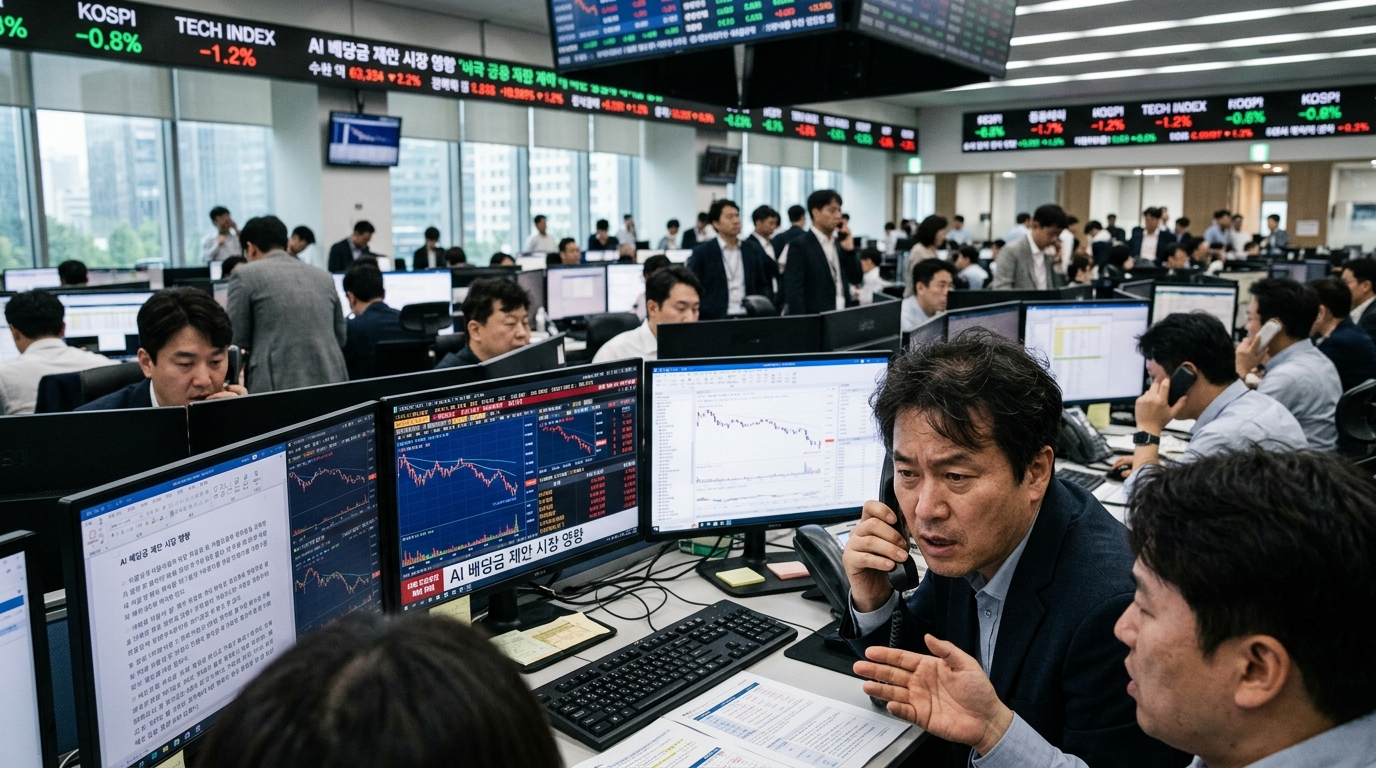 Digital representation of the AI dividend and economy in Seoul.
