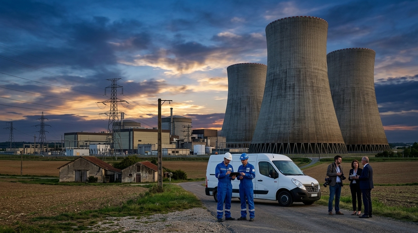 Nuclear power plant in France representing economic strength and nuclear energy.