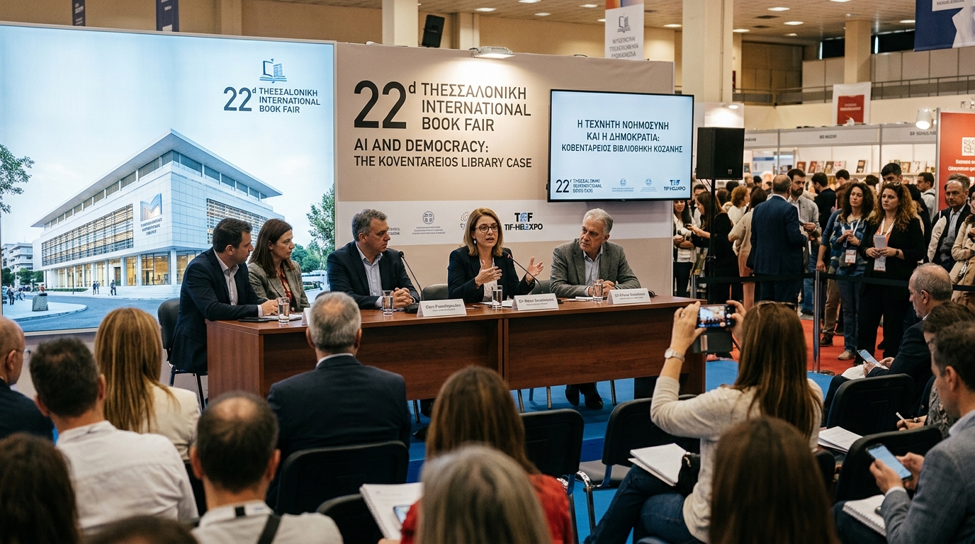 Συζήτηση για την Τεχνητή Νοημοσύνη και τη Δημοκρατία στην 22η Διεθνή Έκθεση Βιβλίου Θεσσαλονίκης.