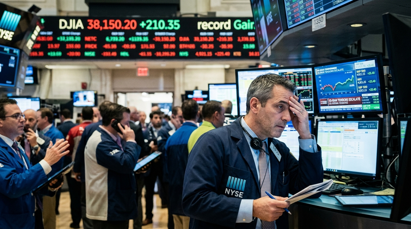 Χρηματιστηριακό γράφημα της Wall Street με ανοδική πορεία και στοιχεία Τεχνητής Νοημοσύνης.