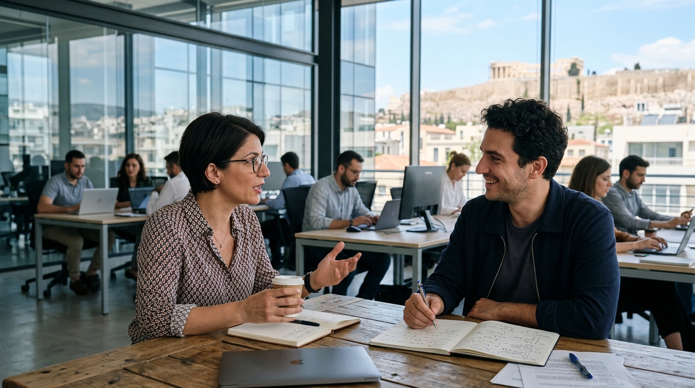 Professionals in AI-resilient jobs highlighting human empathy and complex problem-solving.