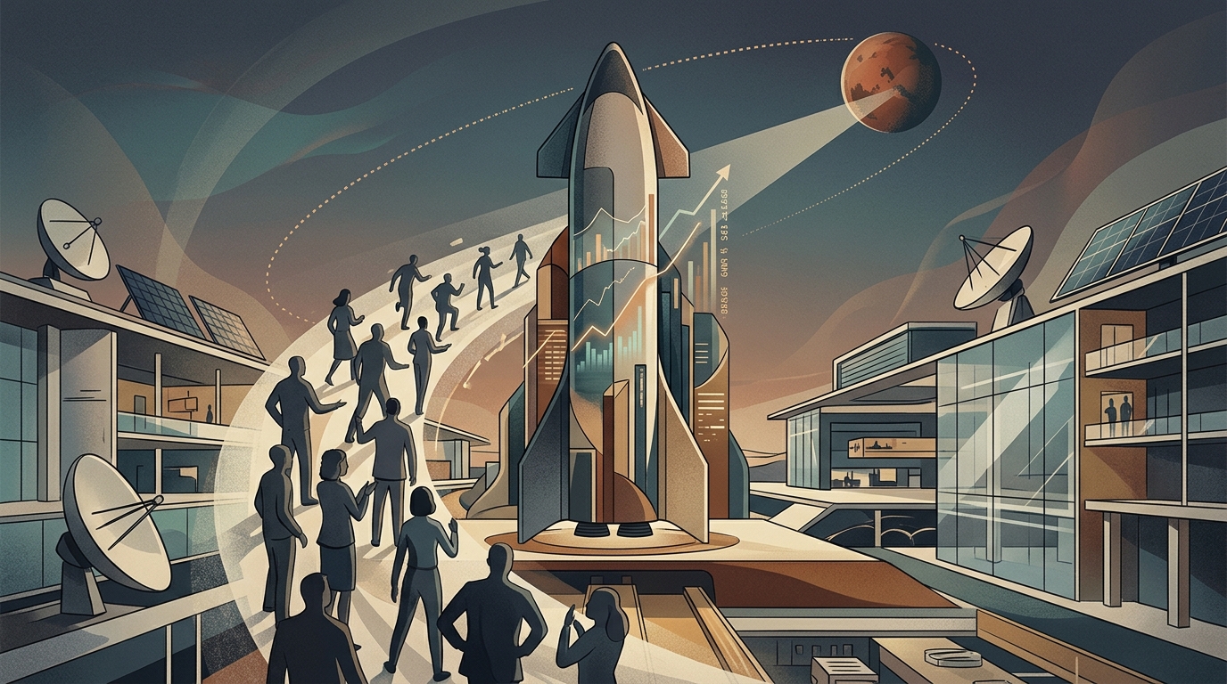 Πύραυλος SpaceX Starship κατά την εκτόξευση για την αποτίμηση της εταιρείας.