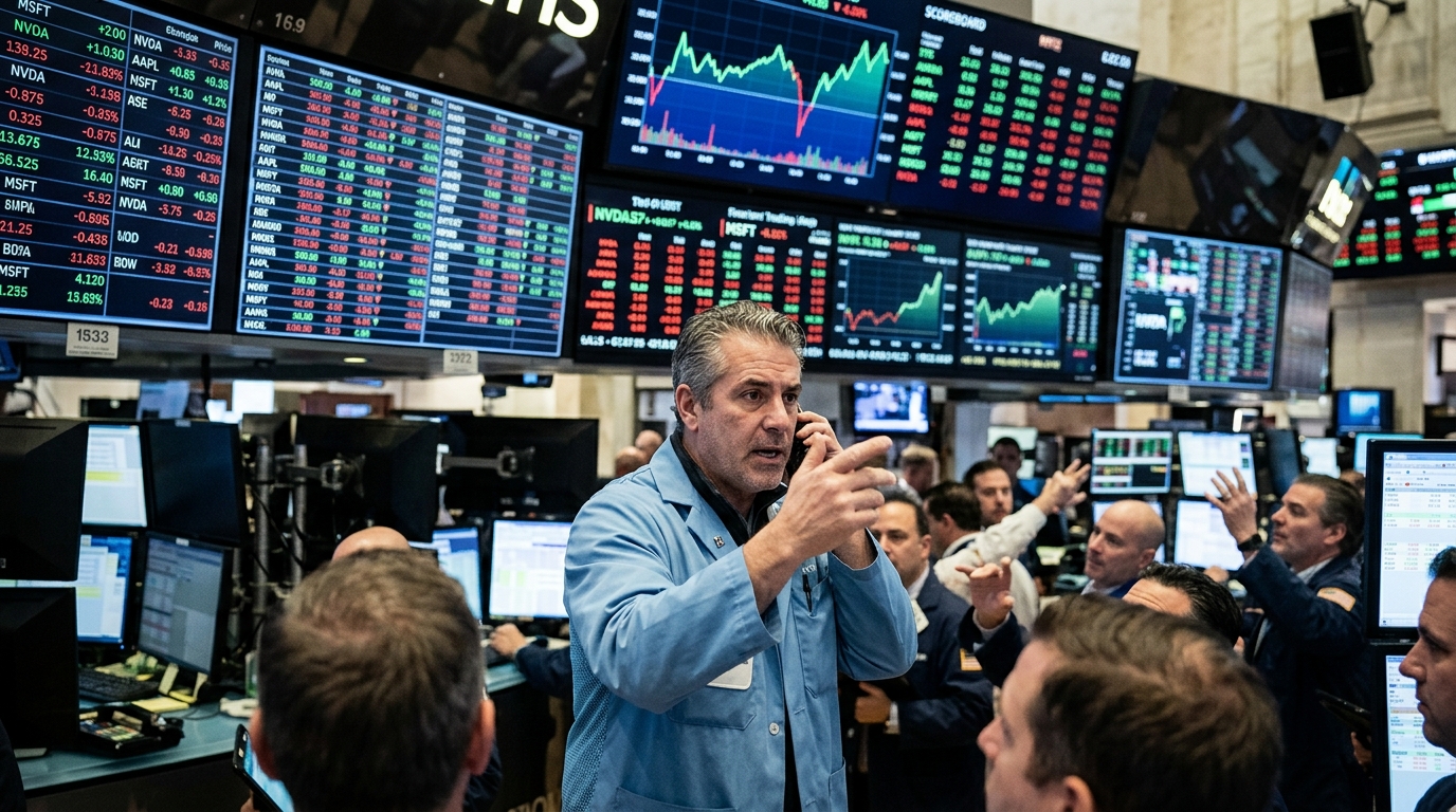 Stock market chart illustrating the growth and financial risks of AI stocks.