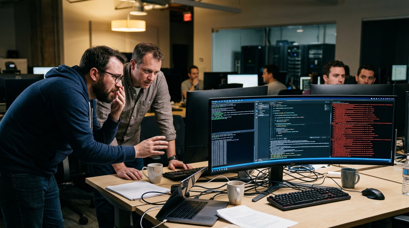 Digital representation of Claude AI risks and database security vulnerabilities.