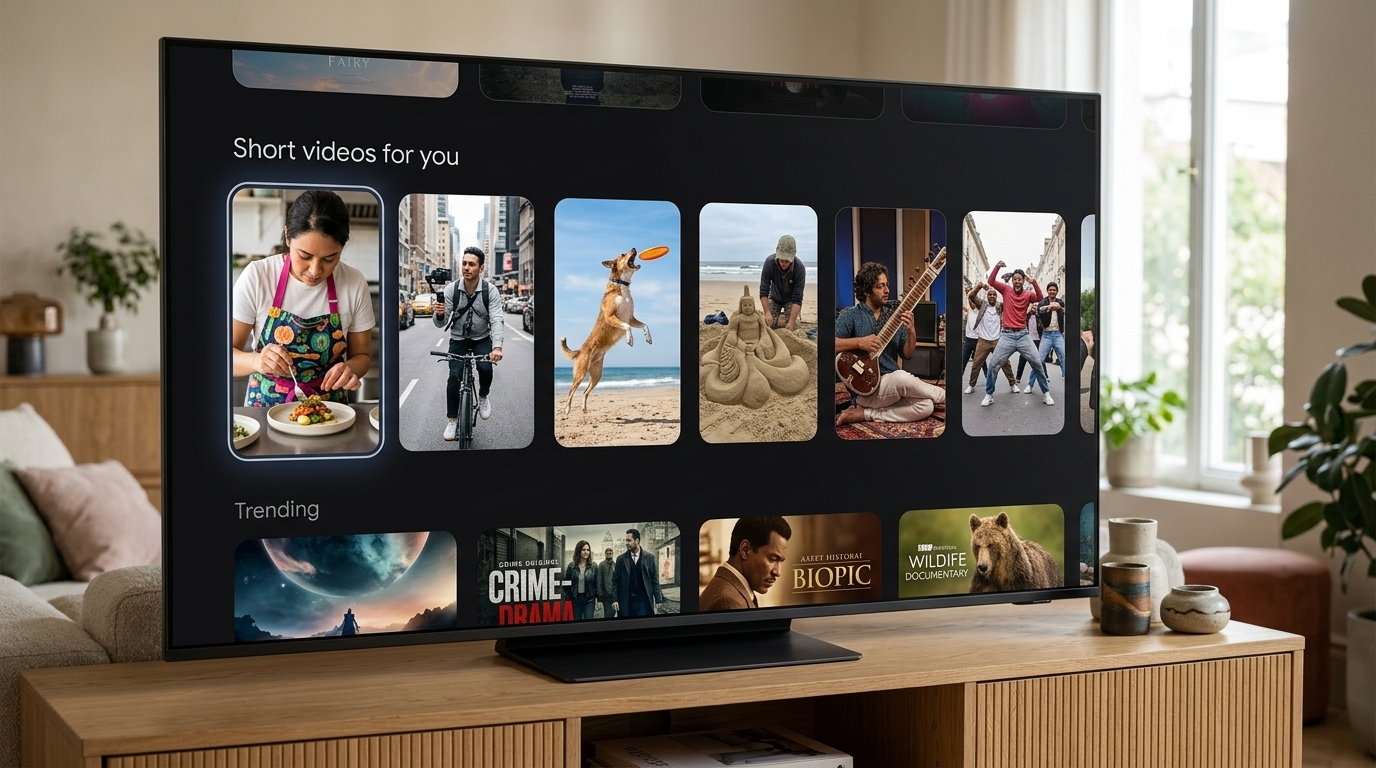 YouTube Shorts on Google TV: The Big Screen Succumbs to the Charm of Vertical Video