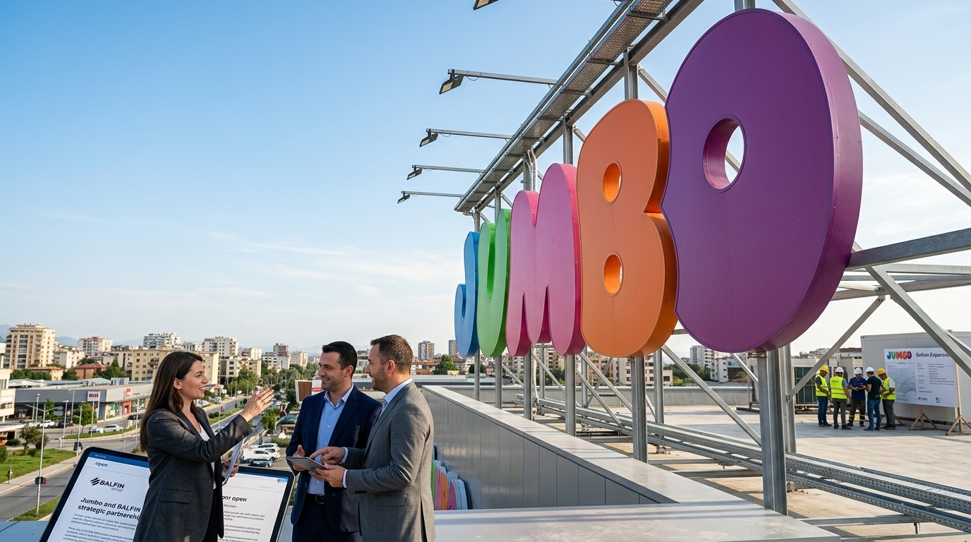 Jumbo retail store and BALFIN Group partnership visualization for expansion.