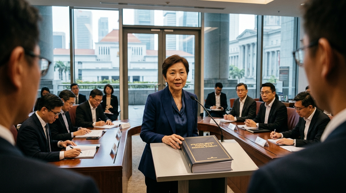 Digital representation of banking systems and frontier AI models in Singapore.