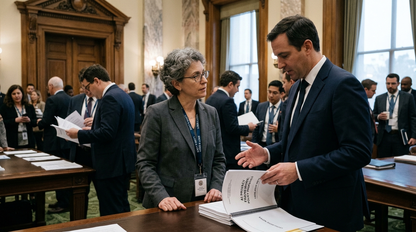 Legal experts discussing AI privacy and compliance at the Loeb & Loeb AI Summit in Los Angeles.