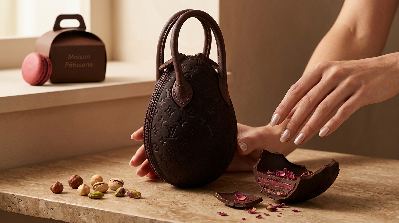 Η σοκολατένια Egg Bag του Louis Vuitton σχεδιασμένη από τον Maxime Frédéric.