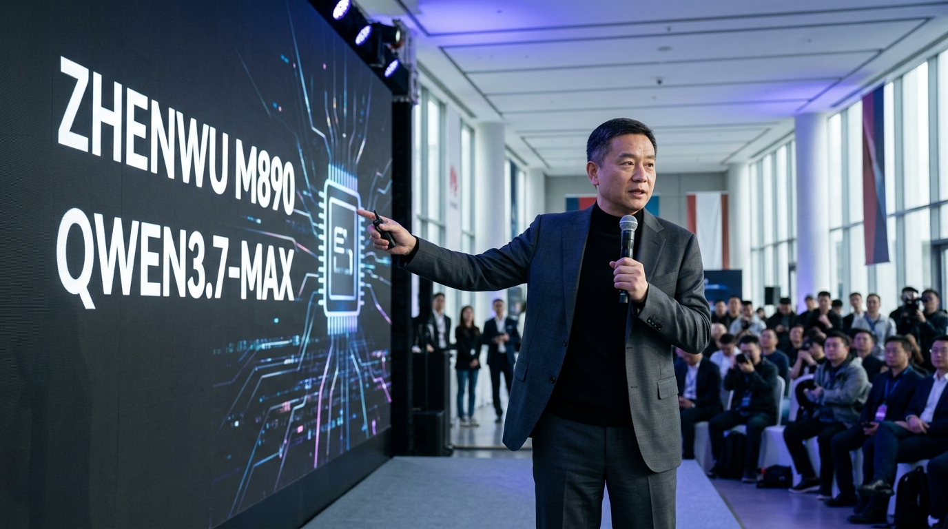 The new Alibaba Cloud Zhenwu M890 AI chip for high-performance computing.