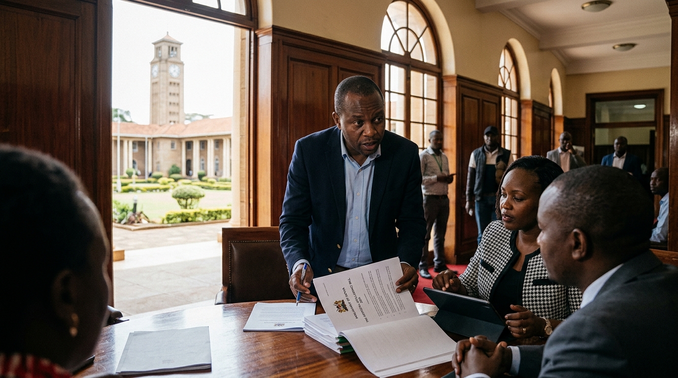 Digital representation of Kenya's AI Bill and human rights.