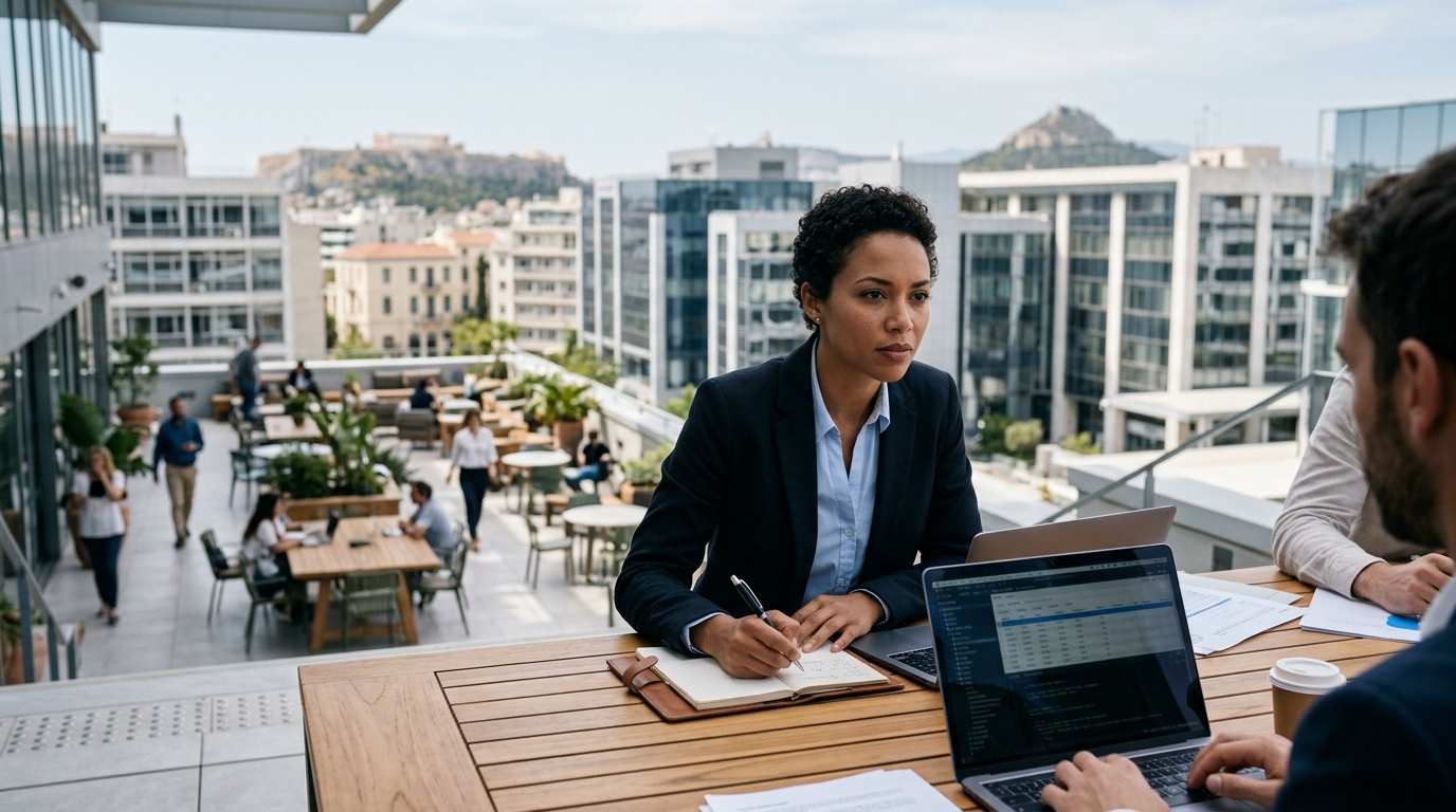 Professional using AI tools to enhance their career and digital skills.