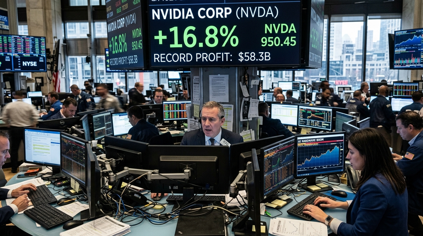 Επεξεργαστής Nvidia GPU που αντιπροσωπεύει τα κέρδη από την τεχνητή νοημοσύνη.
