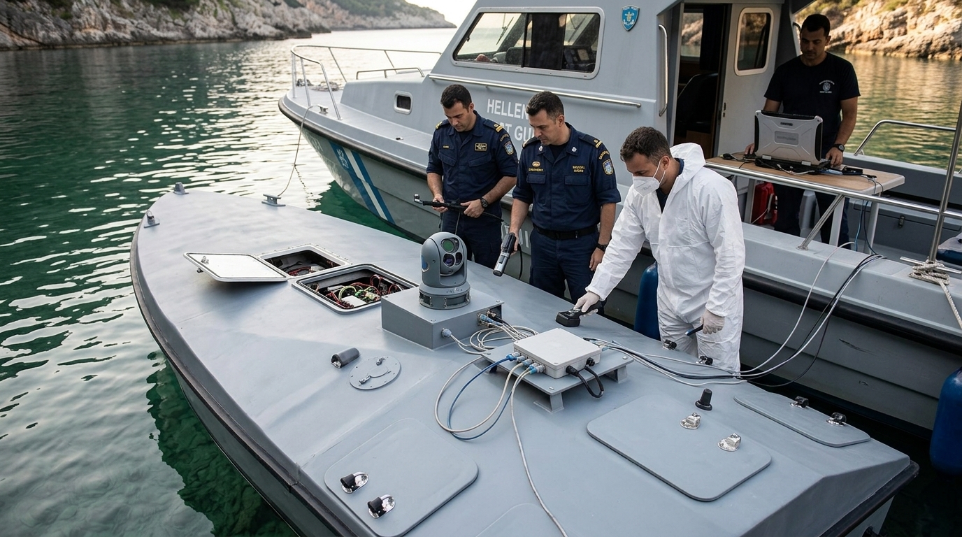 Μη επανδρωμένο σκάφος (θαλάσσιο drone) με εκρηκτικά που εντοπίστηκε στις ακτές της Λευκάδας.