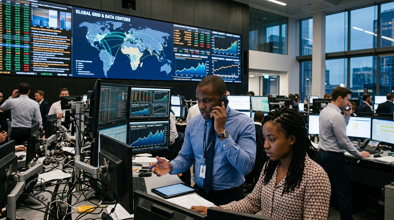 Data center powered by renewable energy in Africa representing AI infrastructure.