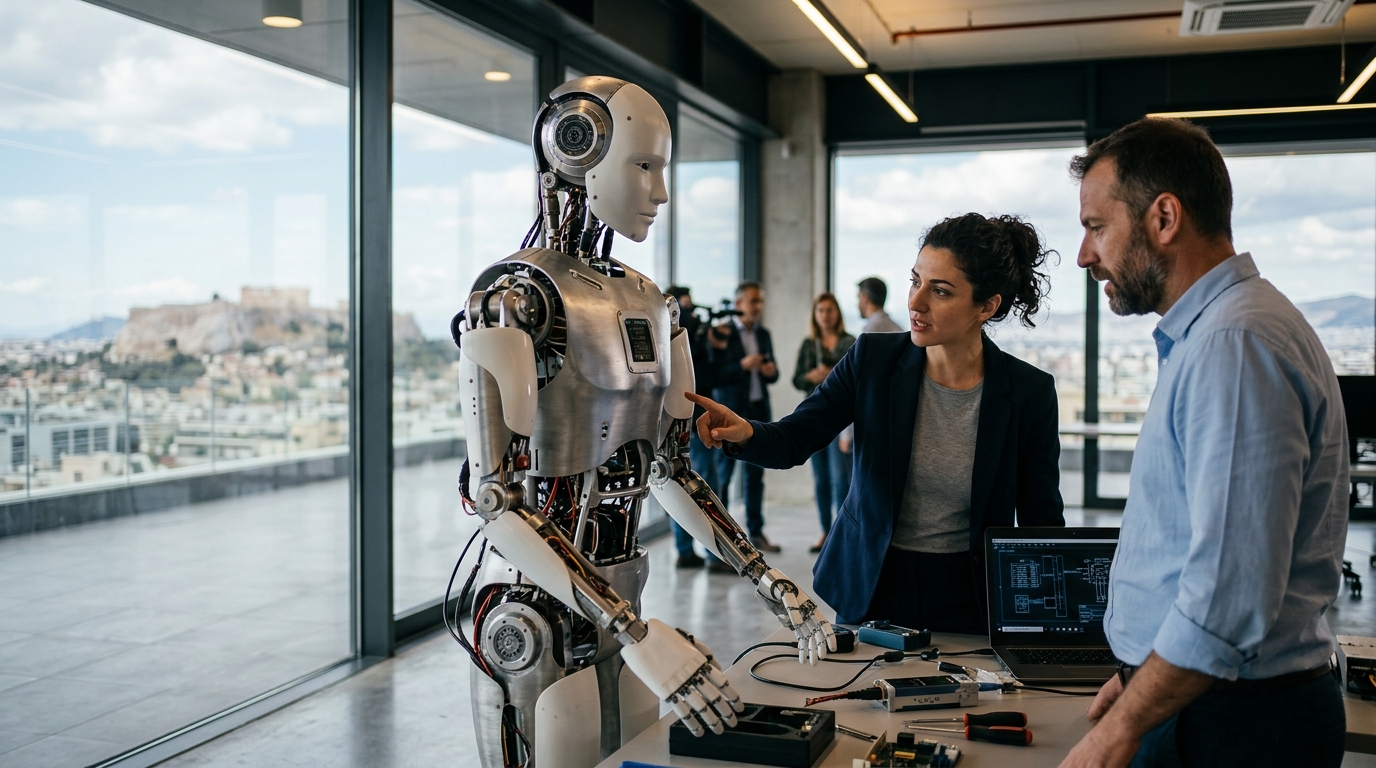 Ρομποτικός βραχίονας της Aperion Robotics που χρησιμοποιεί Ενσώματη Νοημοσύνη.