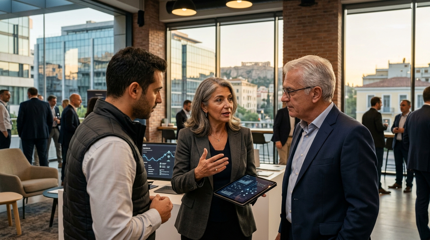 CQS experts discussing Artificial Intelligence solutions for business transformation in Greece.