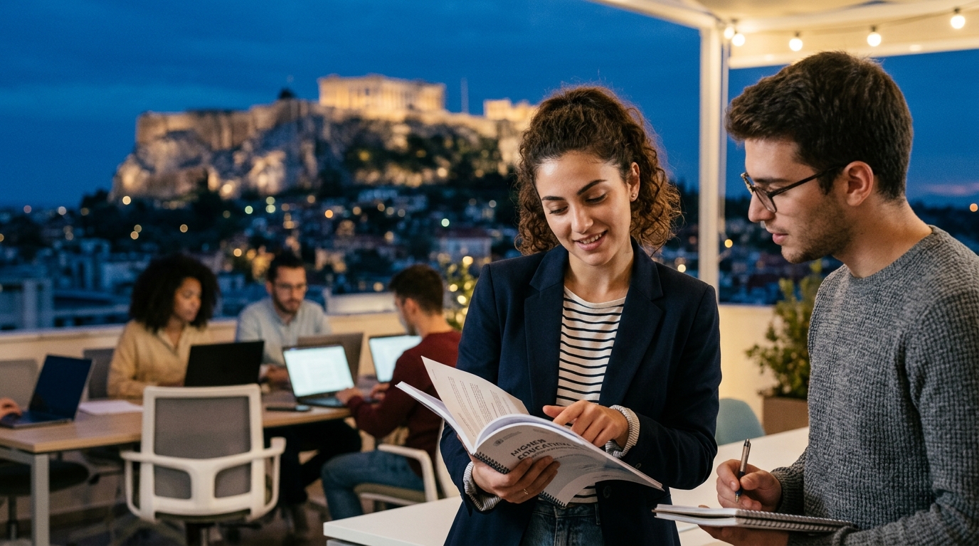 University students studying the impact of artificial intelligence on the modern labor market.