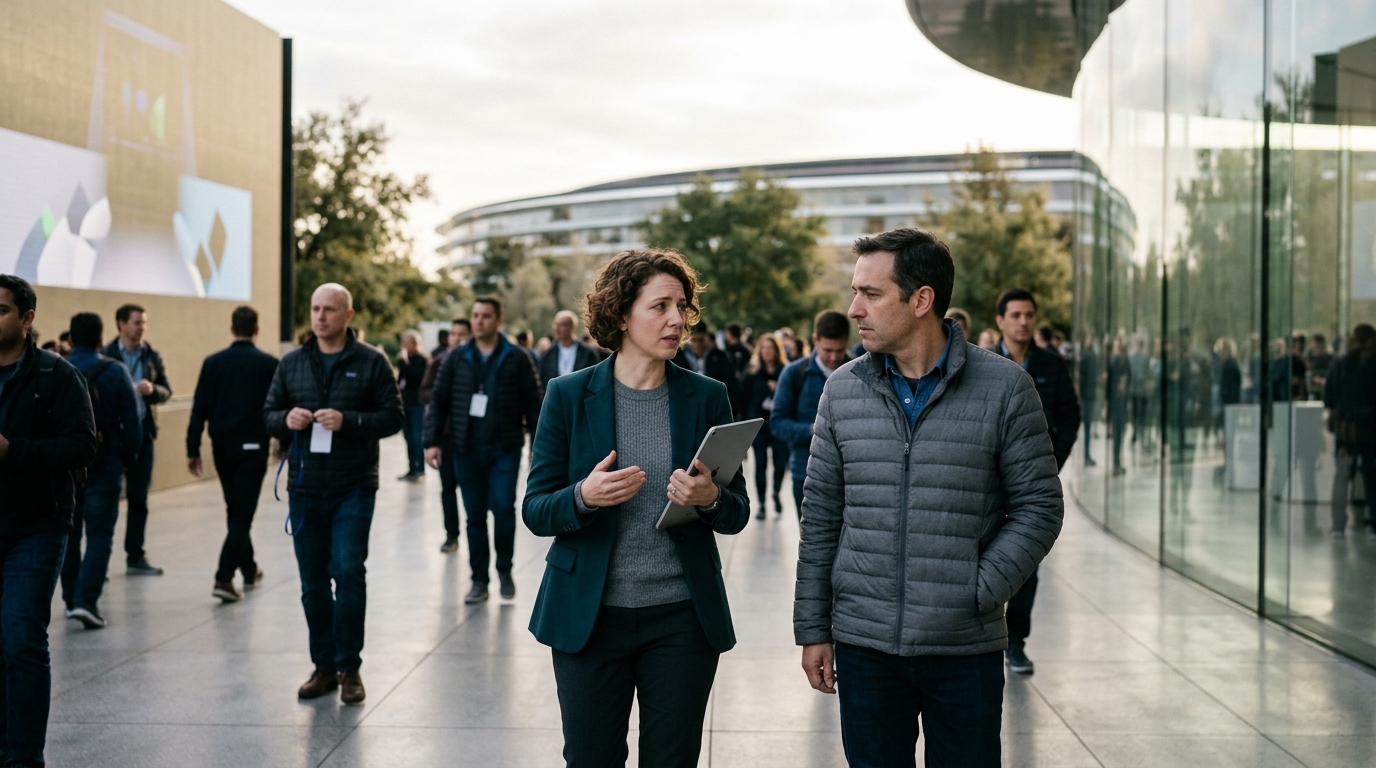 Το λογότυπο της Apple σε οθόνη κινητού που αντιπροσωπεύει την τεχνολογία Siri AI και νομικούς συμβιβασμούς.