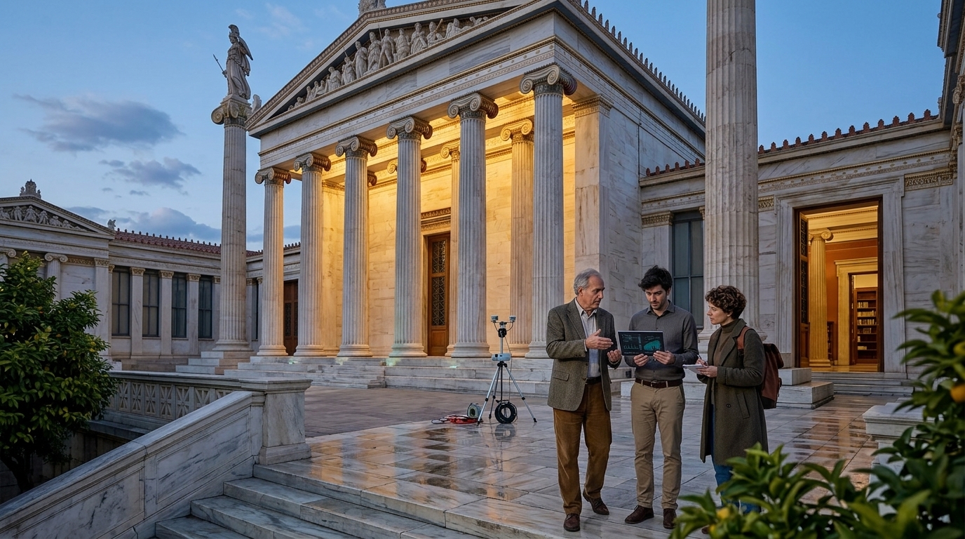 Το εμβληματικό κτίριο της Ακαδημίας Αθηνών για συνέδριο Τεχνητής Νοημοσύνης.
