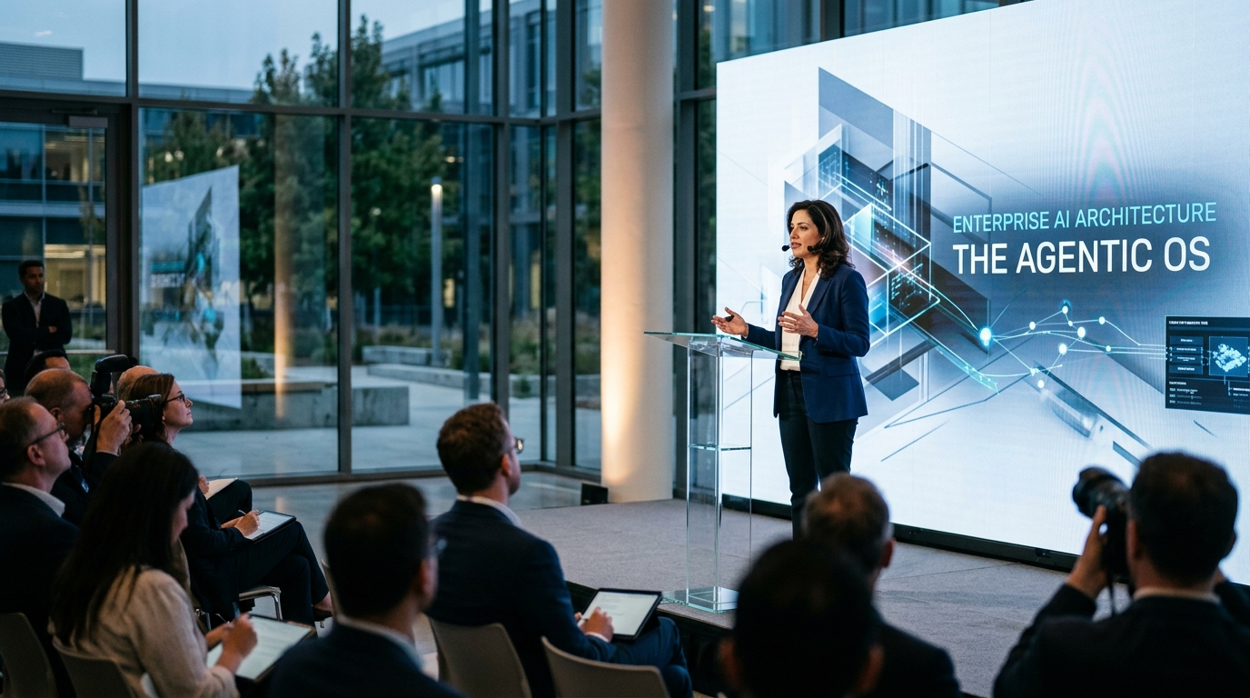 Digital visualization of EY's Agentic AI architecture and autonomous enterprise workflows.