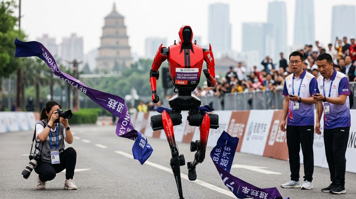 Beyond Flesh and Bone: Humanoid Robot Smashes Half-Marathon Record in China