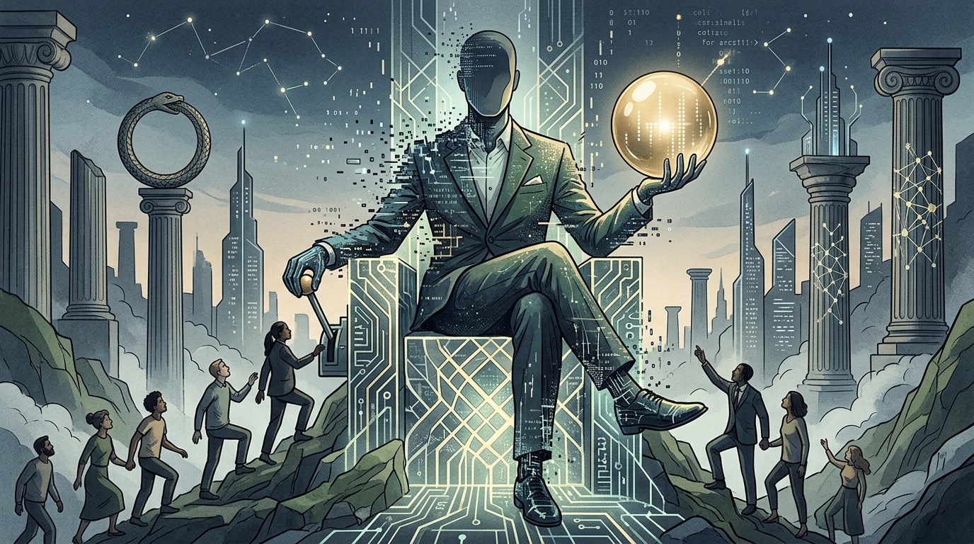 Portrait of Sam Altman, CEO of OpenAI, during a discussion on artificial intelligence ethics.
