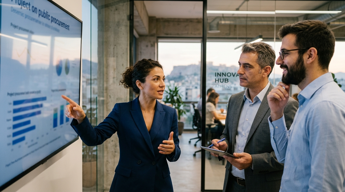 Digital representation of Pursuit AI platform for public procurement efficiency.